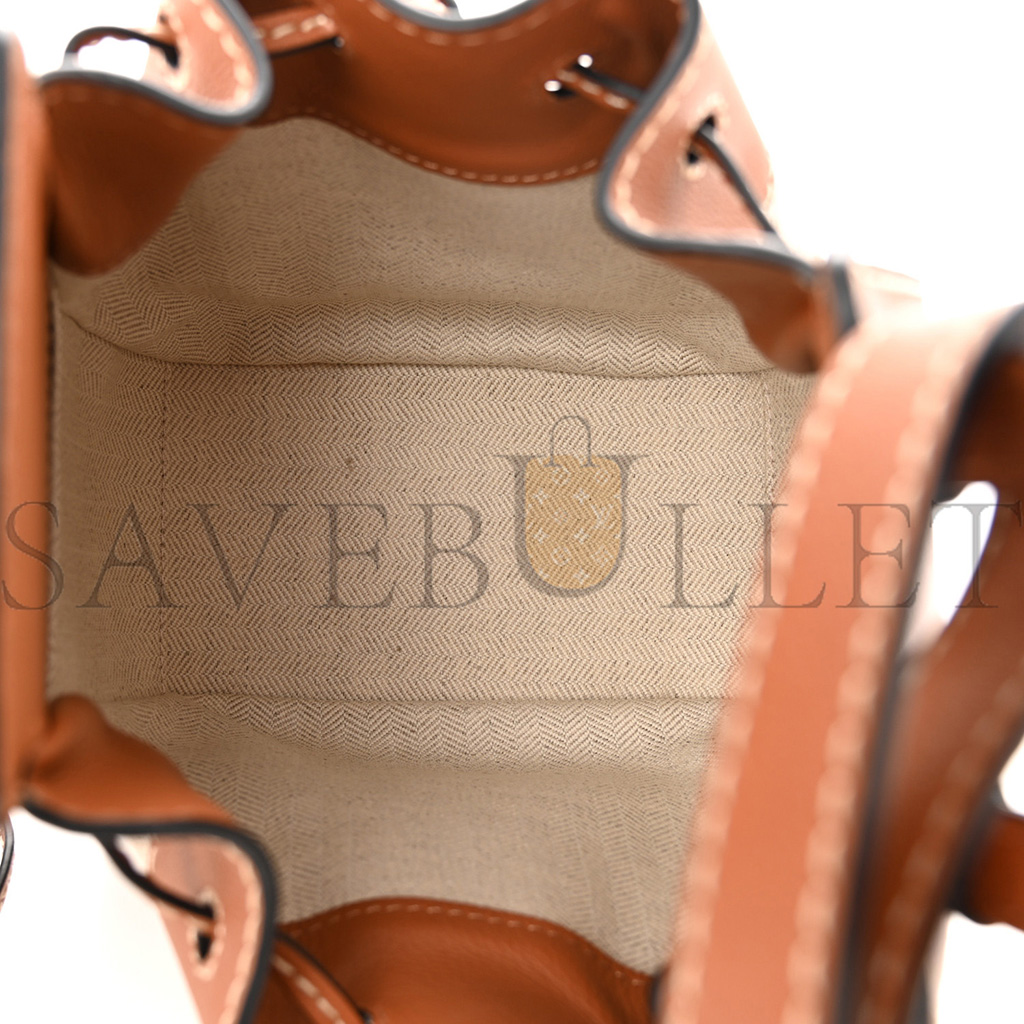l*ew* calfskin canvas mini hammock shoulder bag natural tan (18*17*10cm)