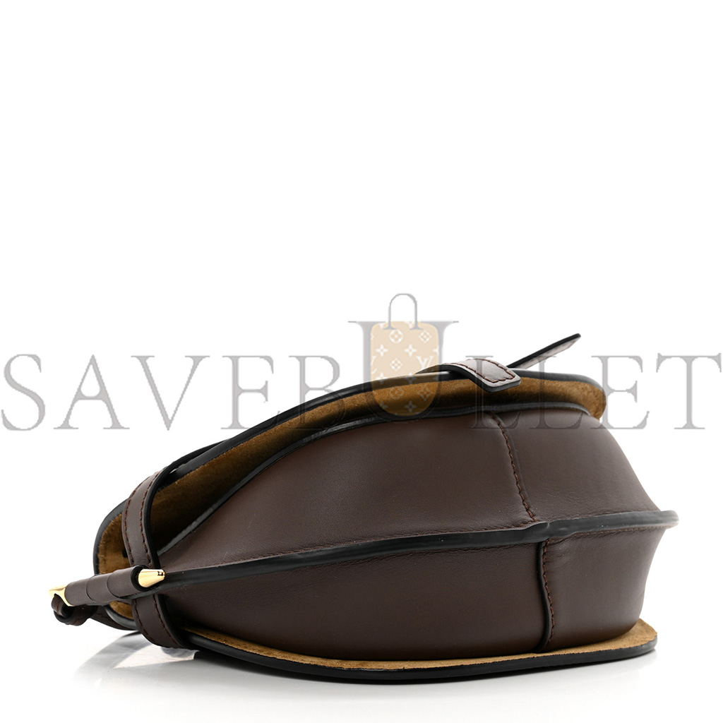 l*ew* calfskin jacquard mini gate dual bag chocolate (20*13*10cm)
