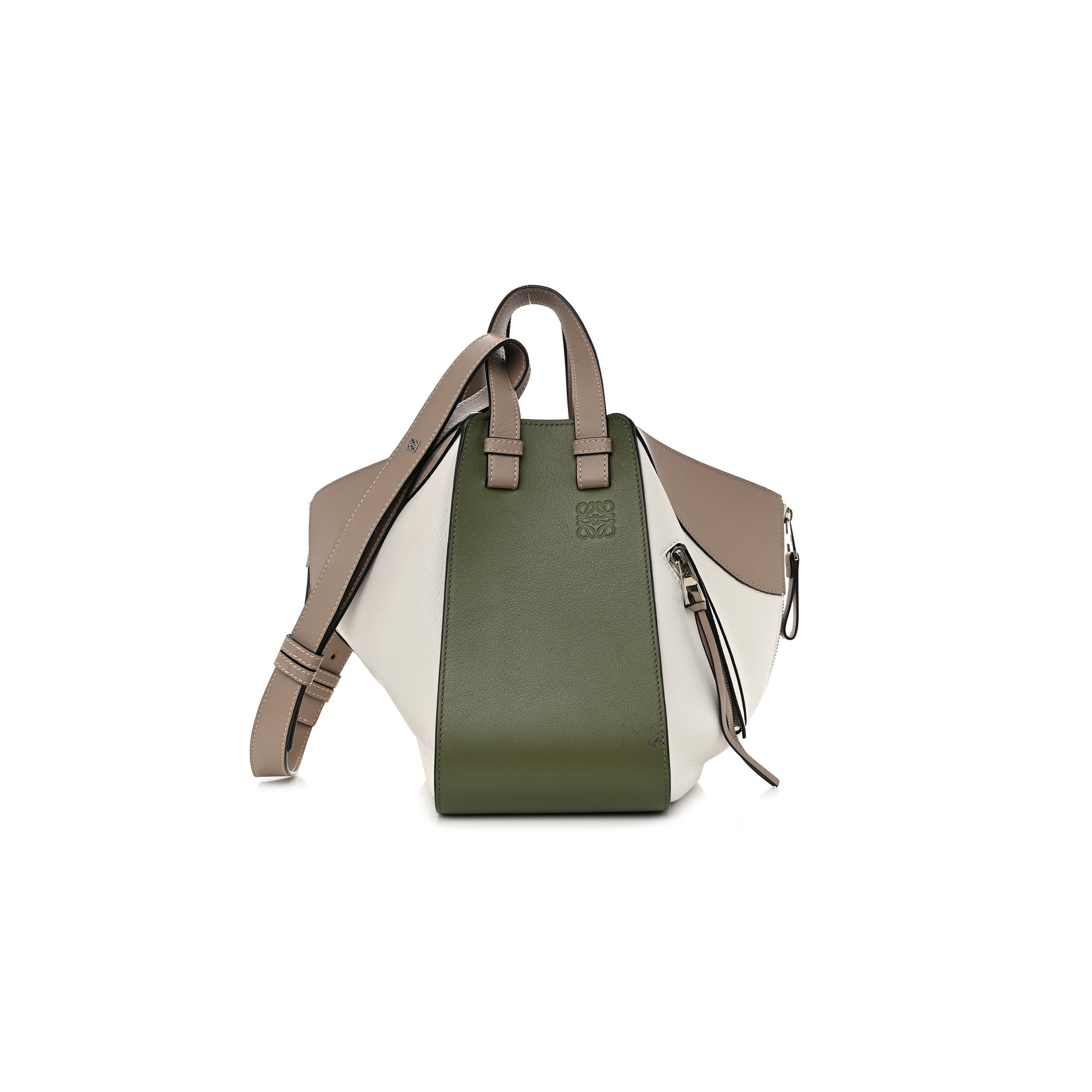 l*ew* calfskin small hammock shoulder bag avocado green sand (30*25*13.5cm)