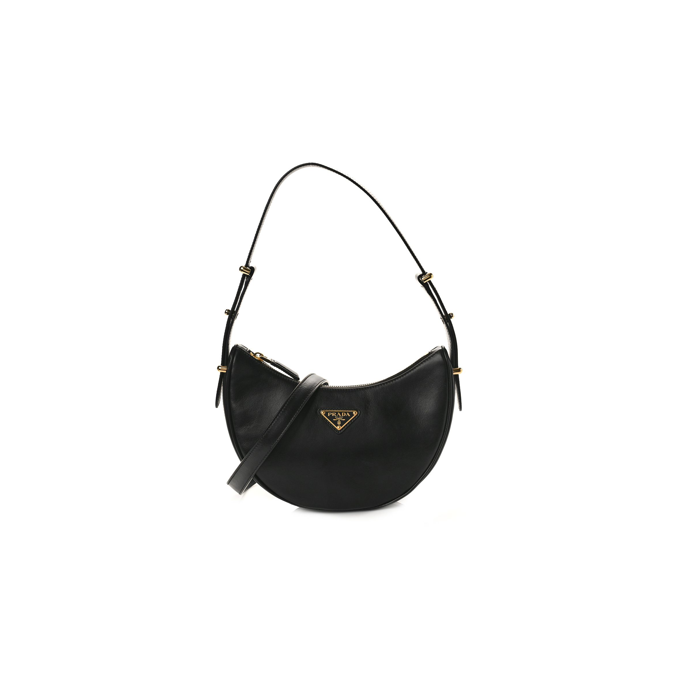 Pra*a nappa arque shoulder bag black (23*14*6cm)