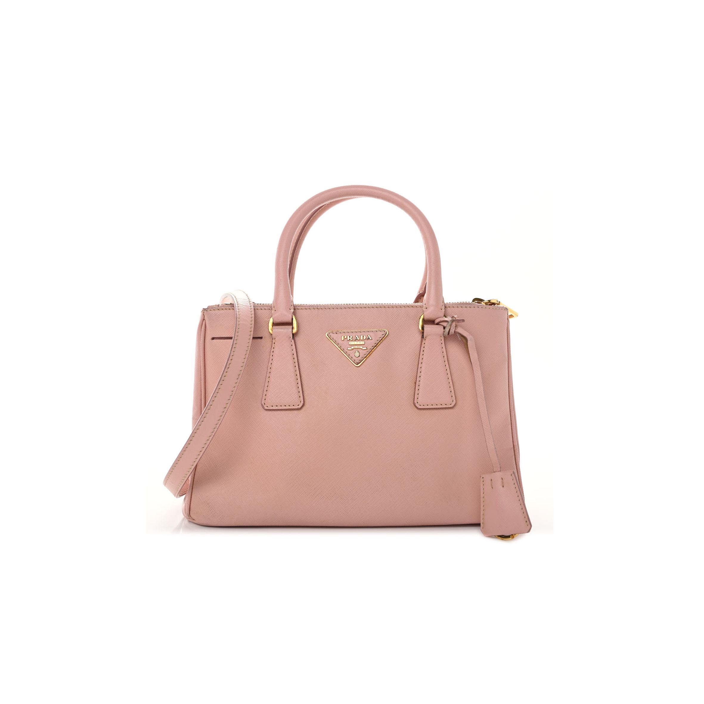 Pra*a saffiano small galleria double zip tote orchidea (27*17*11cm)