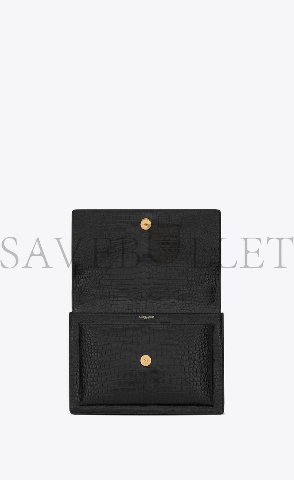 Y*L sunset large chain bag in crocodile-embossed shiny leather 498779dnd0j1000 (27*18*8cm)