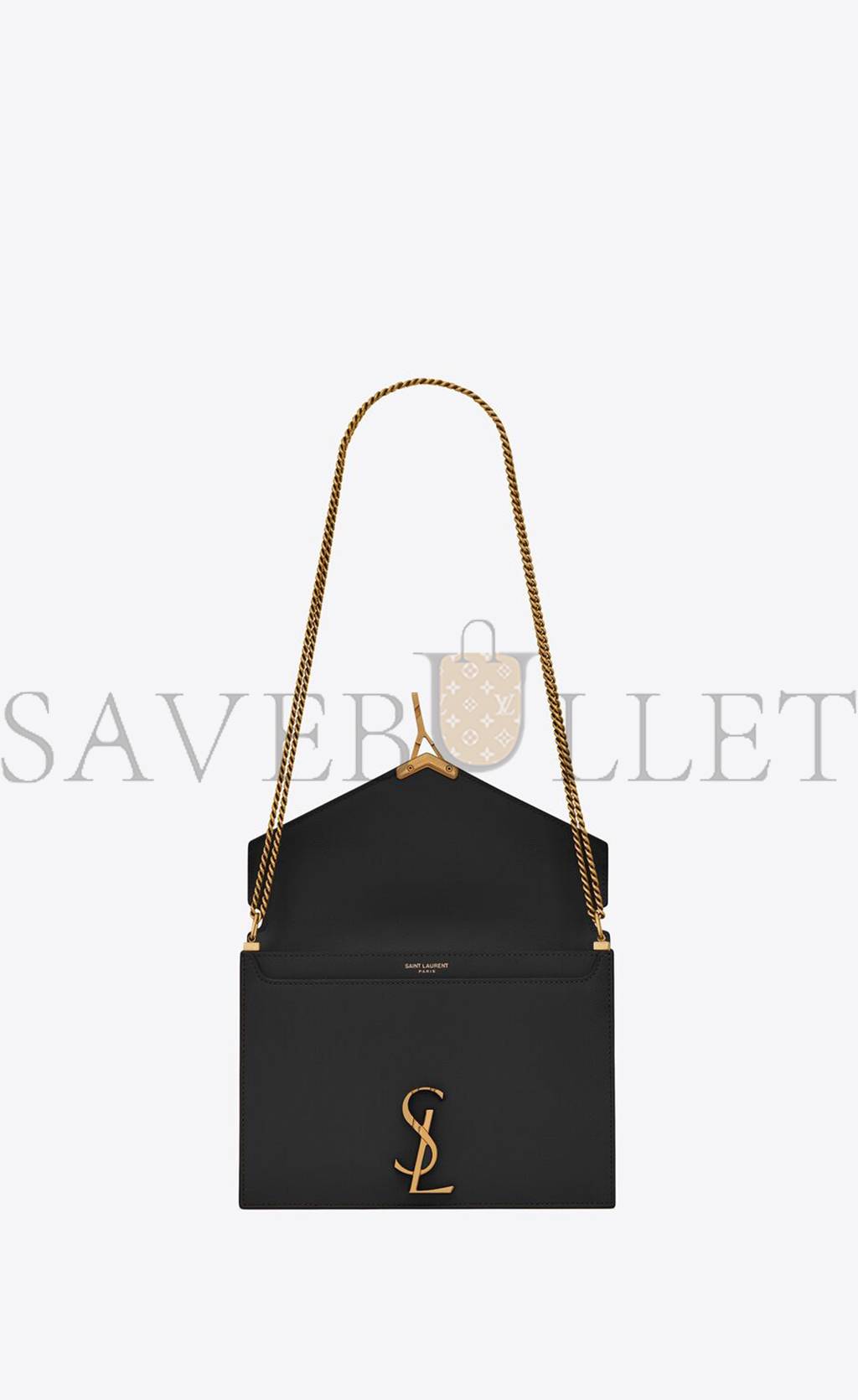 Y*L cassandra medium chain bag in grain de poudre embossed leather 532750bow0w1000 (22*16.5*5.5cm)