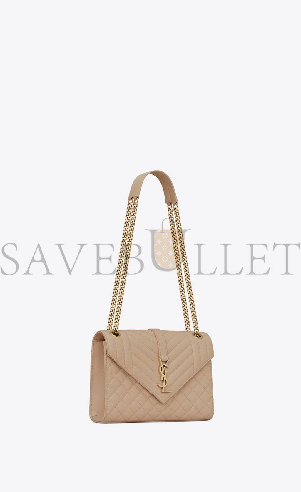 Y*L envelope medium chain bag in mix matelass&eacute; grain de poudre embossed leather 600185bow912721 (24*17.5*6cm)