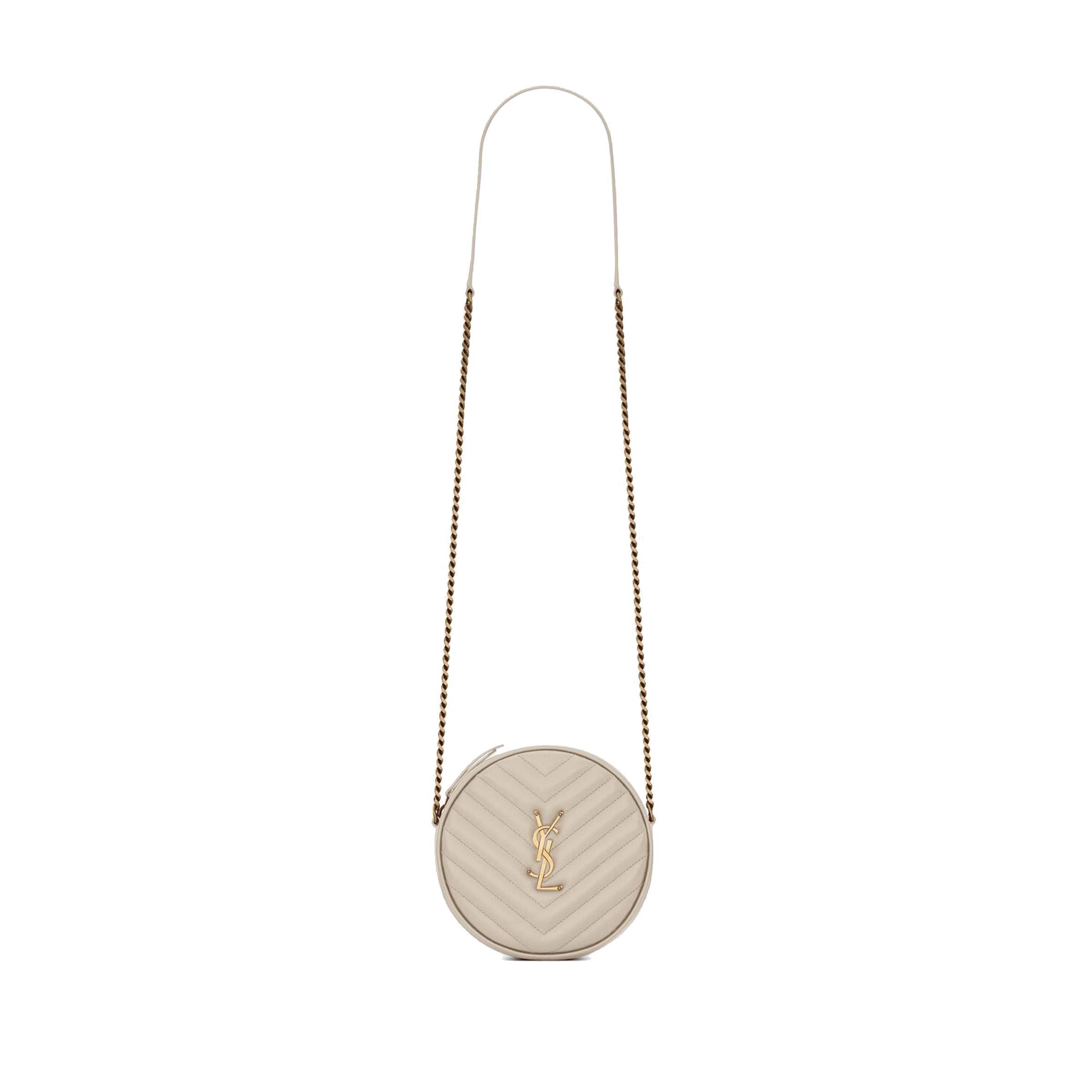 Y*L vinyle round camera bag in chevron-quilted grain de poudre embossed leather 6104361gf079207 (17*17*5.5cm)