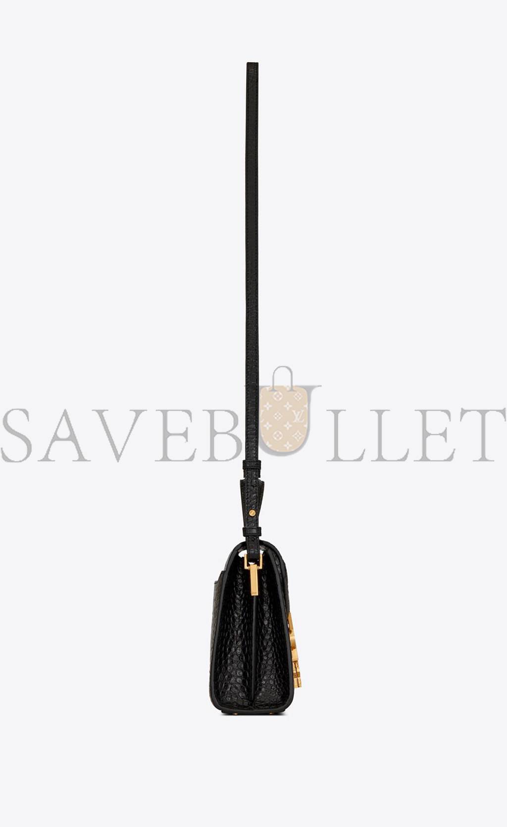 Y*L cassandra mini top handle bag in crocodile-embossed shiny leather 623930dnd0j1000 (20*16*7.5cm)