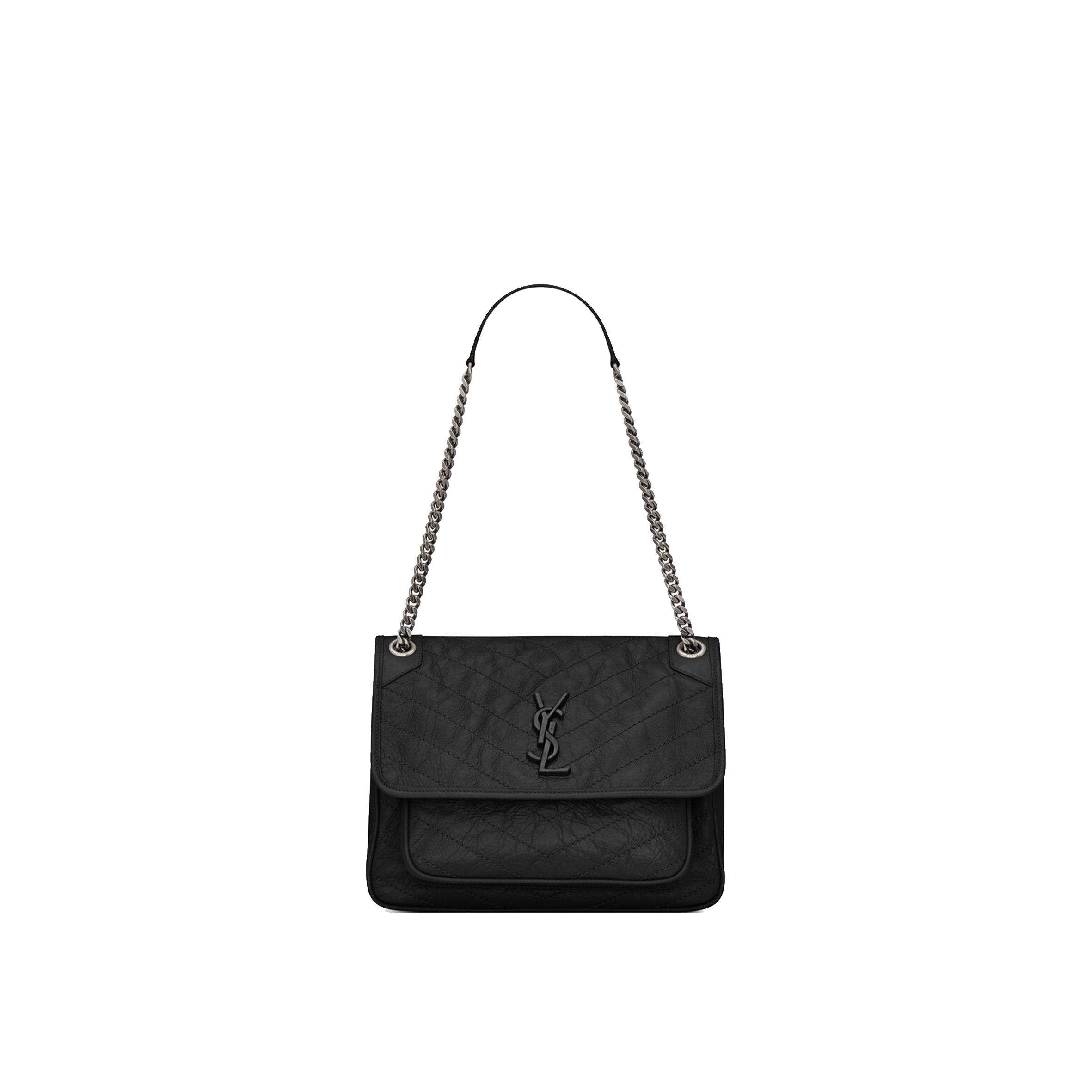 Y*L niki medium chain bag in crinkled vintage leather 6331580en041000 (28*20*8.5cm)