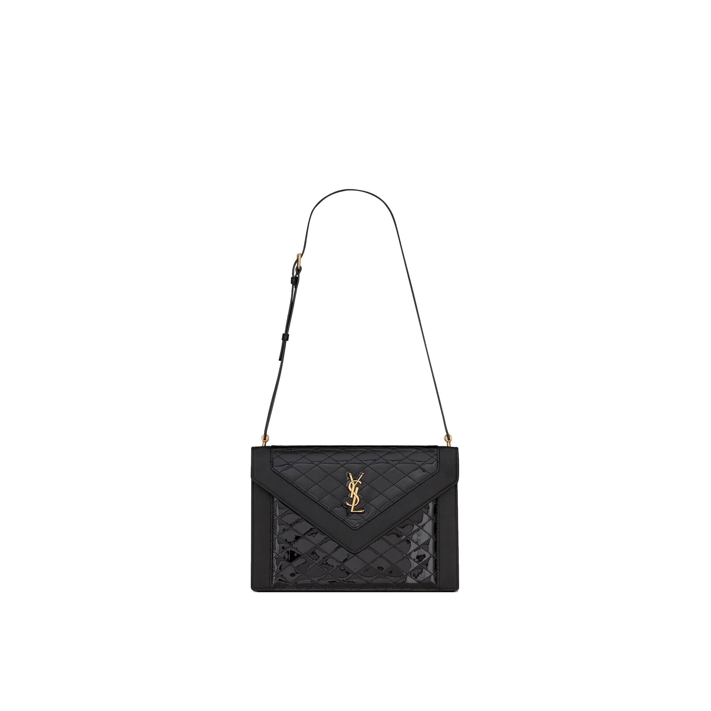 Y*L gaby satchel in quilted lacquered leather and smooth leather 695503bmii71000 (26*18*5cm)