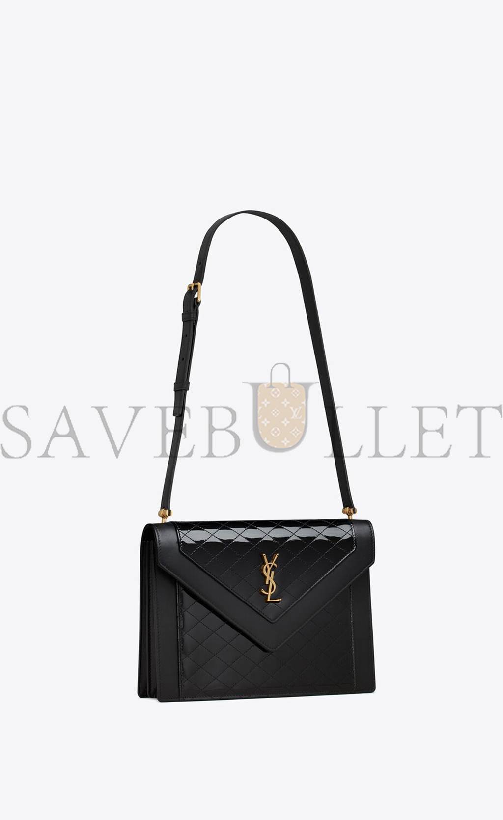 Y*L gaby satchel in quilted lacquered leather and smooth leather 695503bmii71000 (26*18*5cm)